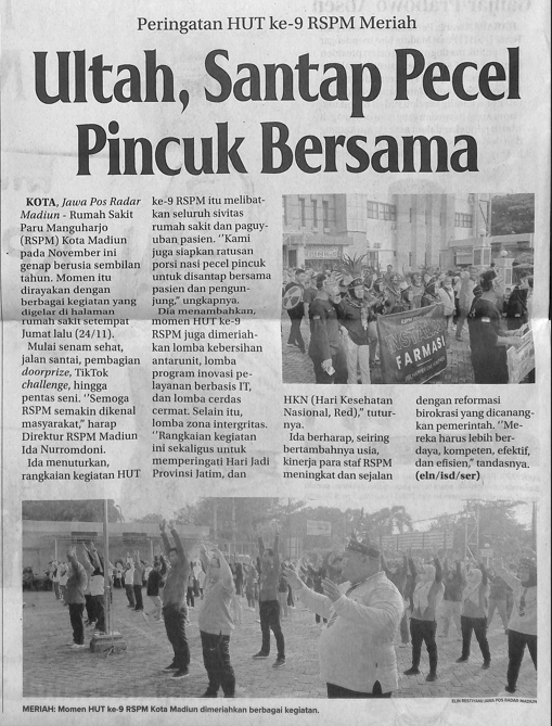 Peringatan HUT ke-9 RSPM Meriah, Ultah, Santap Pecel Pincuk Bersama