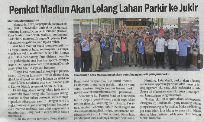 Pemkot Madiun Akan Lelang Lahan Parkir ke Jukir