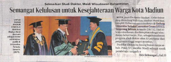 Selesaikan Studi Doktor, Maidi Wisudawan Kehormatan, Semangat Kelulusan untuk Kesejahteraan Warga Kota Madiun