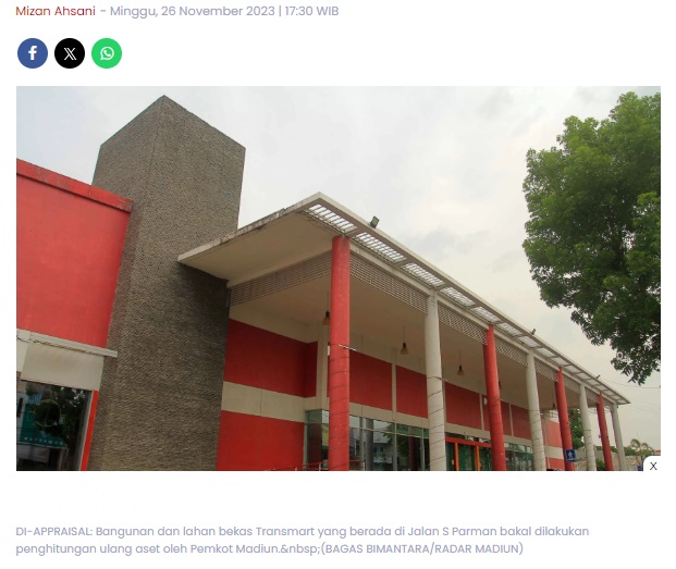 Nilai Aset Bekas Transmart Kota Madiun Dihitung Ulang, Akan Ada Investor Baru?