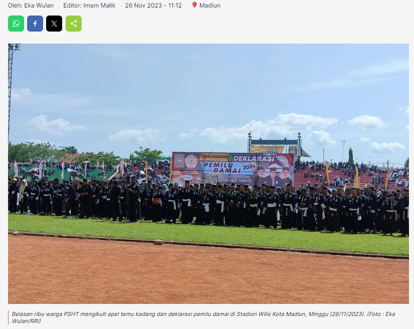 Semua Diundang, Hanya Satu Capres Hadiri Deklarasi Pemilu Damai PSHT