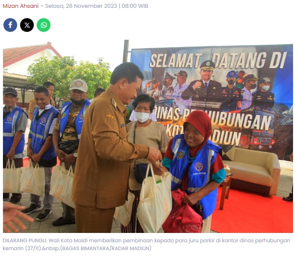 Pihak Ketiga Nyerah Kelola Parkir, Dishub Kota Madiun Ambil Alih