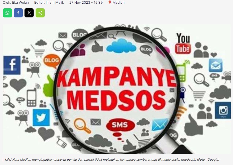 KPU Ingatkan Parpol Tidak Sembarangan Kampanye di Medsos