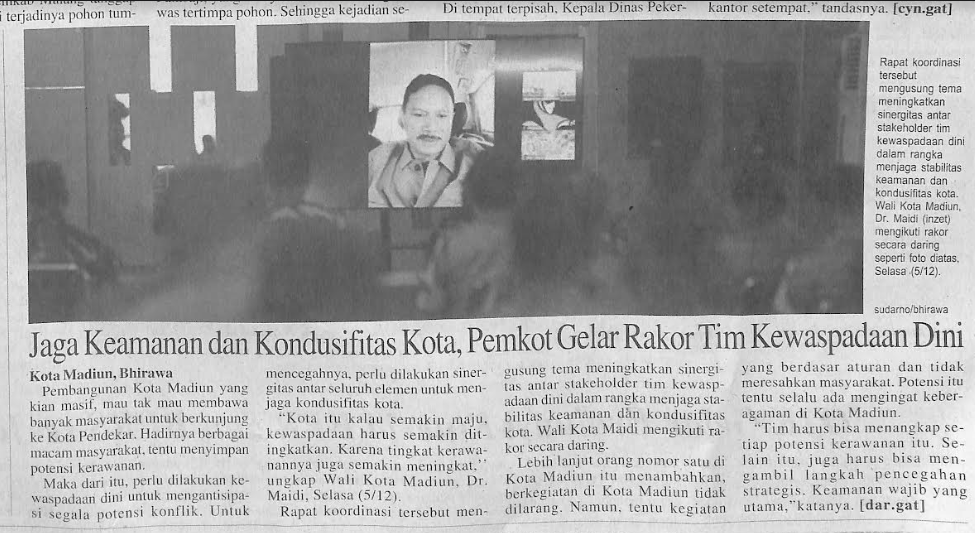 Jaga Keamanan dan Kondusifitas Kota, Pemkot Gelar Rakor Tim Kewaspadaan Dini