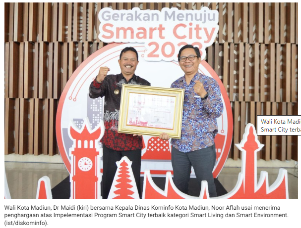Kota Madiun Raih Penghargaan Smart City Kategori Smart Living dan Smart Environment