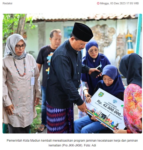 Lagi, Walikota Madiun Salurkan Santunan Pro JKK-JKM
