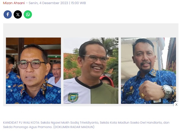 Bahas Calon Pj Wali Kota Madiun, DPRD Usulkan Soeko, Sodiq–Agus Pram
