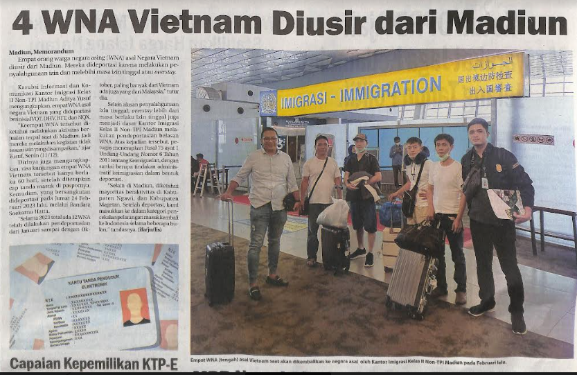 4 WNA Vietnam Diusir dari Madiun