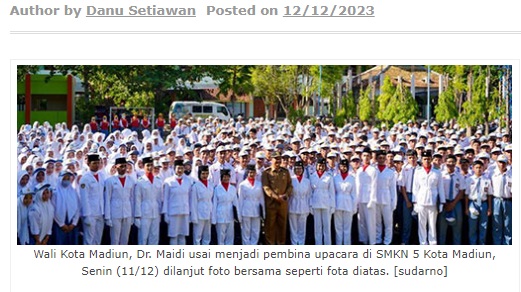 Wali Kota Madiun Motivasi Siswa Hadapi Dunia Kerja