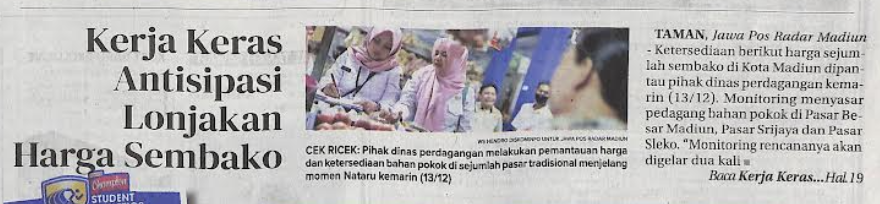 Kerja Keras Antisipasi Lonjakan Harga Sembako