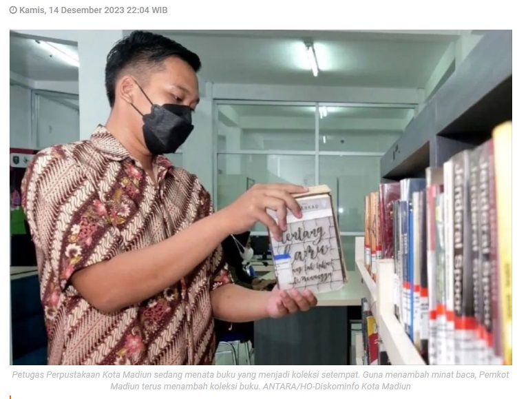 Perpustakaan Kota Madiun tambah ratusan judul buku jadi koleksi