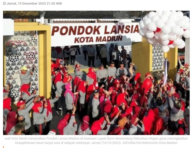 Wali Kota Madiun resmikan Pondok Lansia