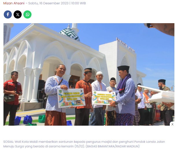 Pondok Lansia dan Masjid Raudhatul Jannah Mulai Digunakan, Maidi: Alhamdulillah Hasilnya Bagus