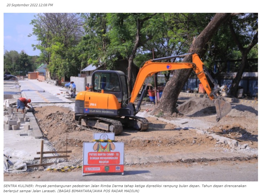 Pedestrian Rimba Darma Rampung Lebih Cepat, Tahun Depan Lanjut Jalan Larasati