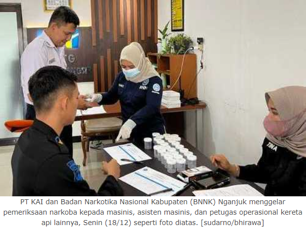 Pastikan Keselamatan Penumpang, Masinis & Kru KA di Madiun Jalani Tes Narkoba