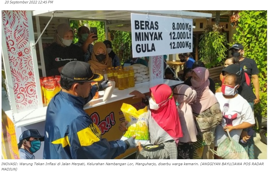 Tekan Laju Inflasi, Sediakan Bapok Murah, Pemkot Madiun Dirikan Wartek