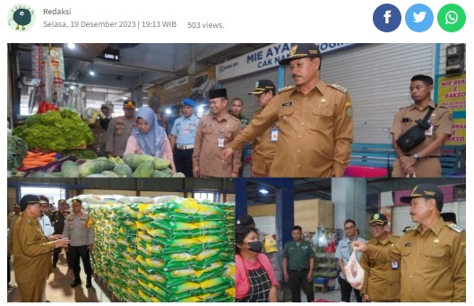 Jelang Perayaan Nataru, Walikota Madiun Cek Kebutuhan Bahan Pokok dan Fasum