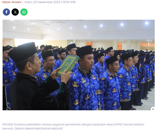 Lantik Ratusan PPPK, Wali Kota Madiun: Jangan Buru-buru Gadaikan SK