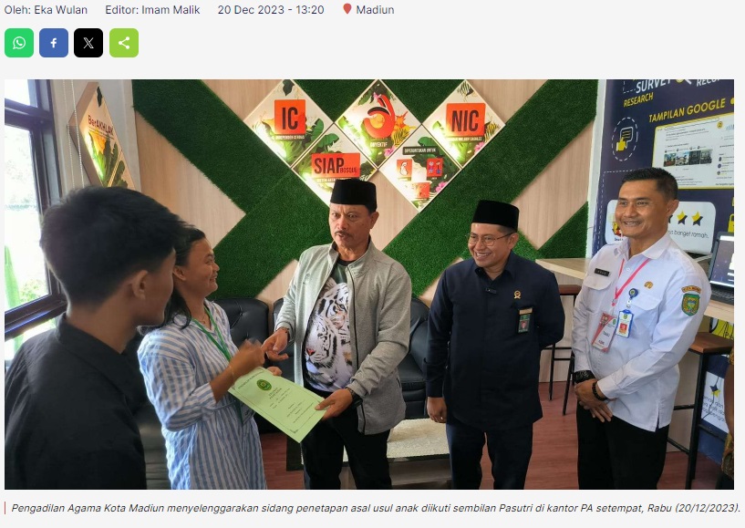Sembilan Pasutri Ikuti Sidang Penetapan Asal Usul Anak