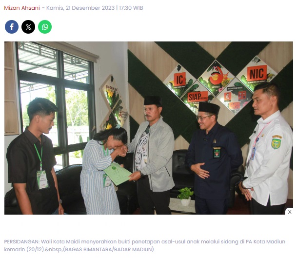 Penuhi Hak Anak di Kota Madiun, Pemkot Beri Kejelasan Adminduk untuk Buah Hati Hasil Nikah Siri