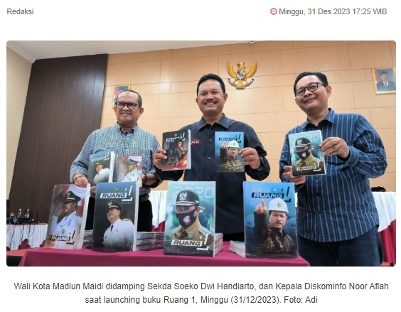 Buku Ruang 1, Catat Perjalanan Wali Kota Madiun Maidi