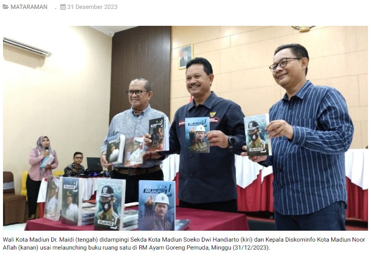 Wali Kota Madiun Launching Buku Ruang Satu