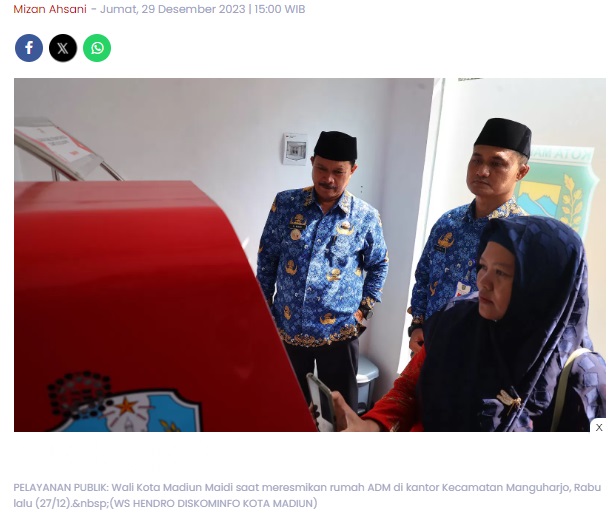 Dua Tahun Beroperasi, Rumah ADM Kota Madiun Cetak 7 Ribu Dokumen Kependudukan, Maidi: Bukti Komitmen Pemkot Permudah Layanan Adminduk Masyarakat