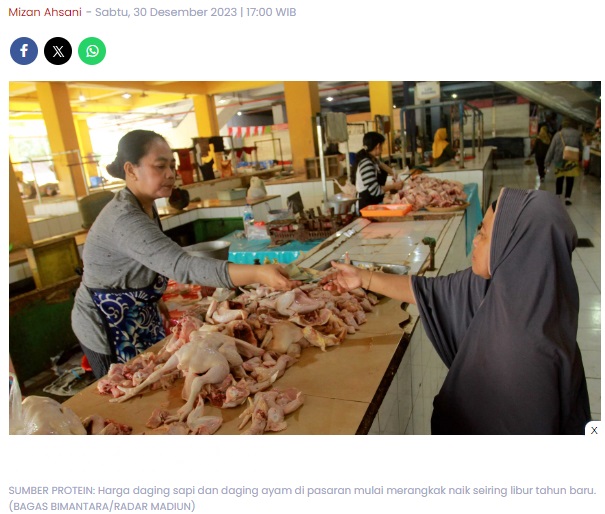 Harga Daging Ayam dan Sapi Merangkak Naik, Pemkot Pastikan Warung Tekan Inflasi Tetap Beroperasi