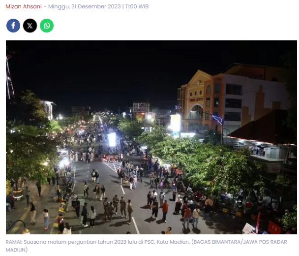 Malam Tahun Baru di Madiun Diprediksi Cerah, Siap Nikmati Car Free Night PSC?
