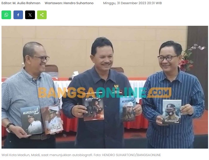 Jelang Akhir Masa Jabatan, Wali Kota Madiun Terbitkan Autobiografi