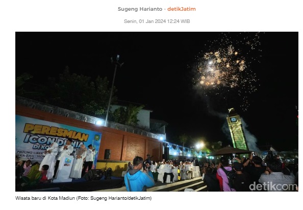 Ada Patung Liberty hingga Big Ben Sambut Tahun Baru 2024 di Kota Madiun