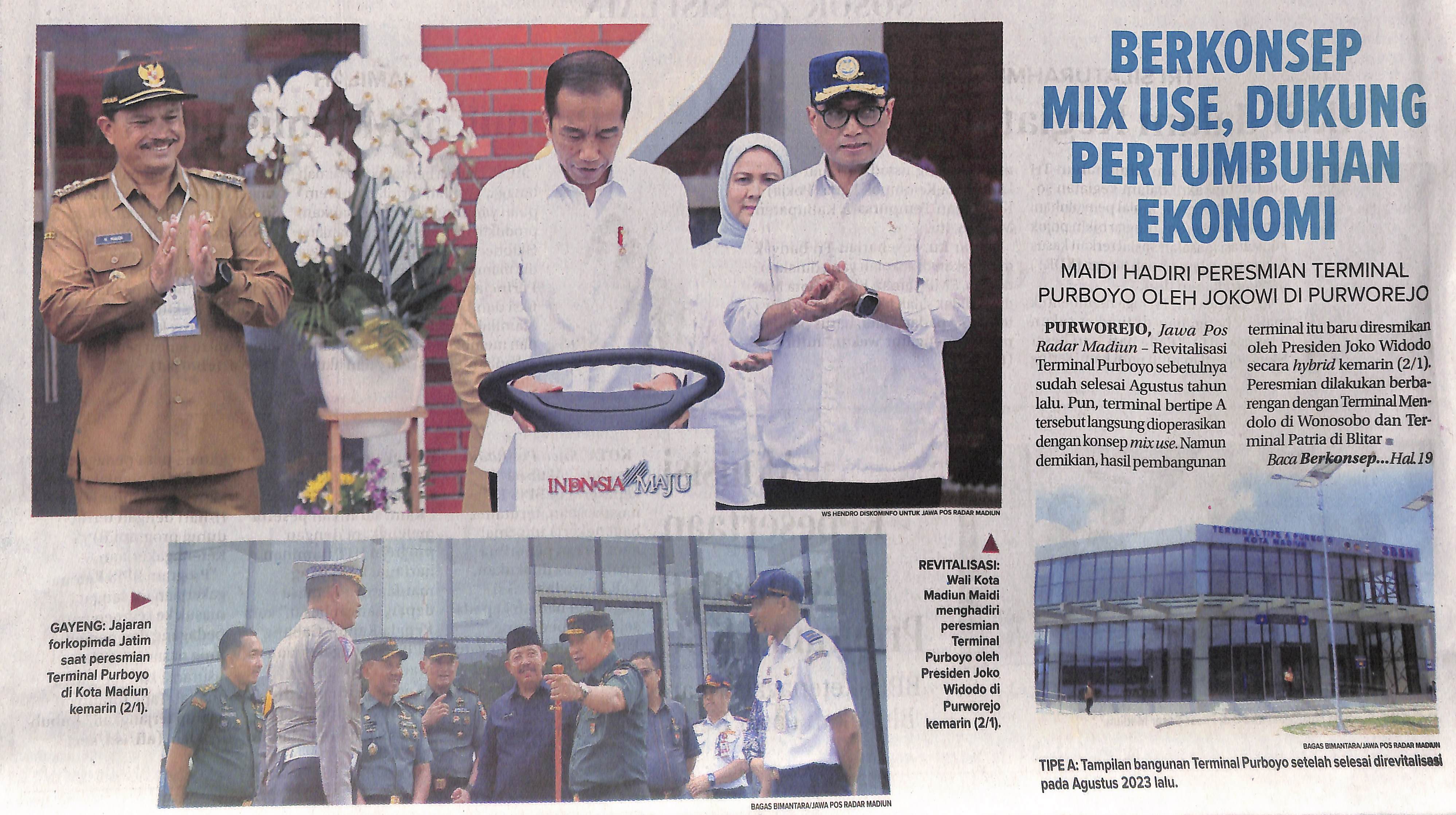Berkonsep Mix Use, Dukung Pertumbuhan Ekonomi. Maidi Hadiri Persemian Terminal Purboyo Oleh Jokowi di Purworejo