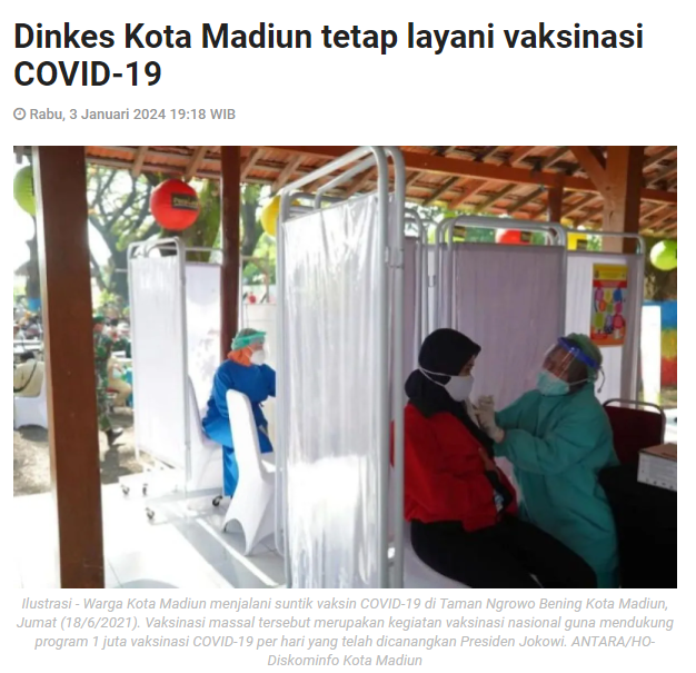 Dinkes Kota Madiun tetap layani vaksinasi COVID-19