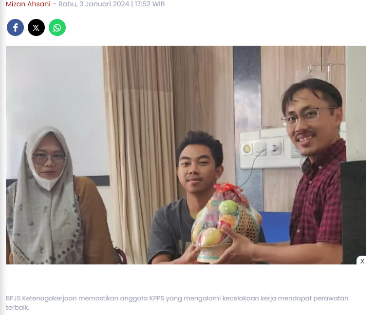 BPJS Ketenegakerjaan Madiun Pastikan Petugas KPPS Kecelakaan Dapat Perawatan Terbaik