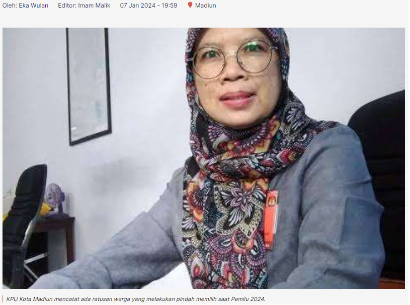 KPU Kota Madiun Catat Ratusan Warga Pindah Pilih
