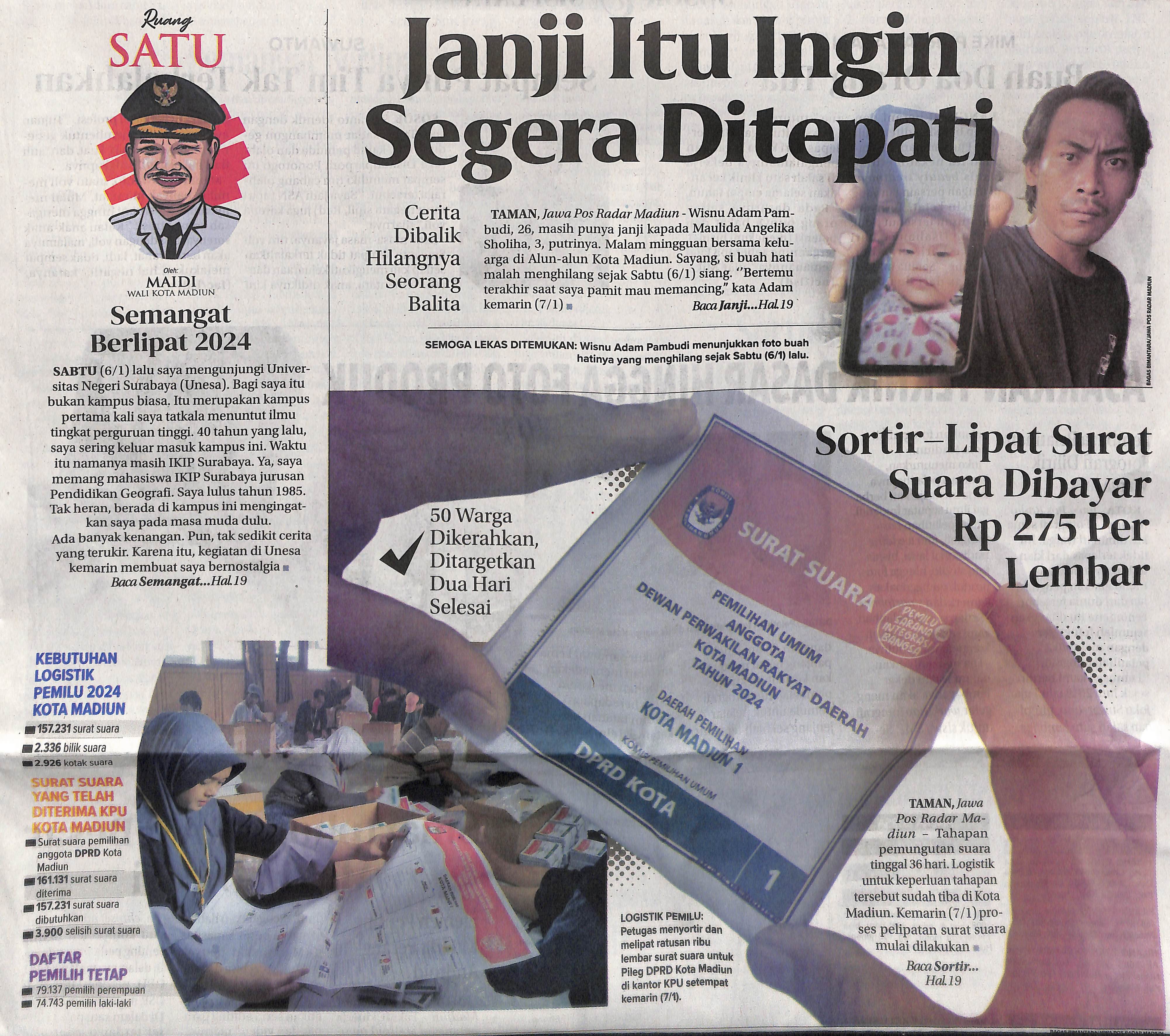 Sortir – Lipat Surat Suara Dibayar Rp 275 Per Lembar