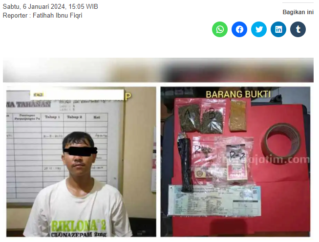 Polres Madiun Kota Tangkap Pengedar Ganja 16,32 Gram