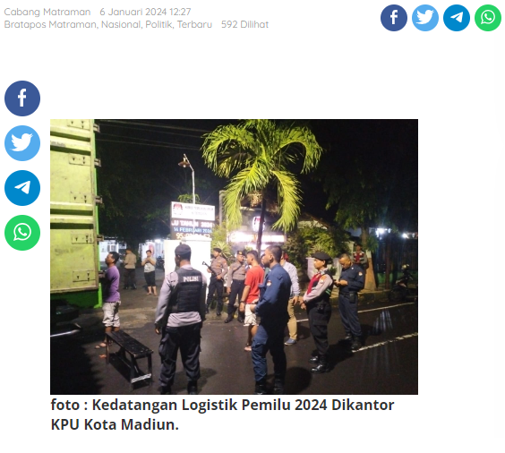 KPU Kota Madiun, Terima Surat Suara DPRD Dapil 1-4