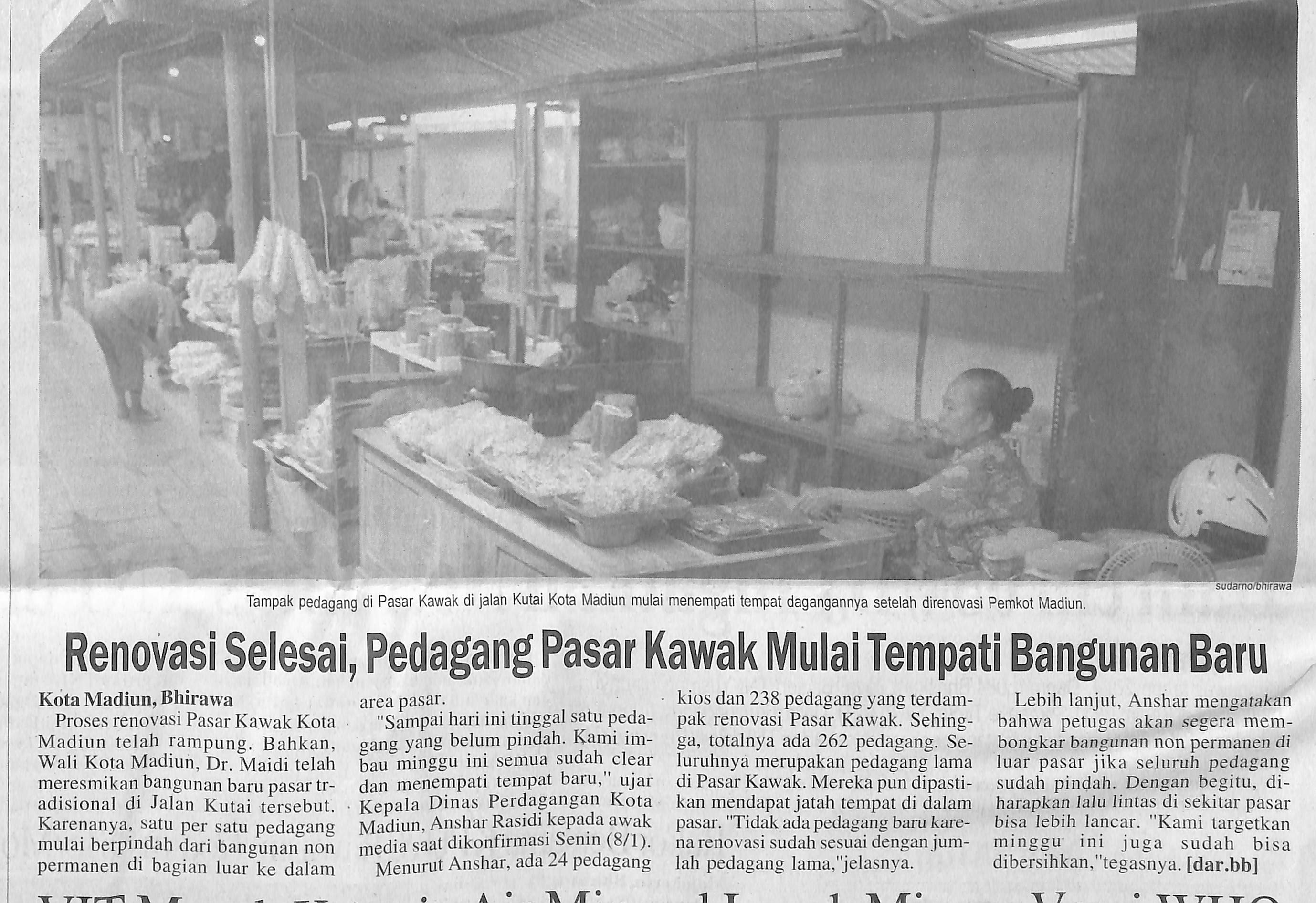 Renovasi Selesai, Pedagang Pasar Kawak Mulai Tempati Bangunan Baru