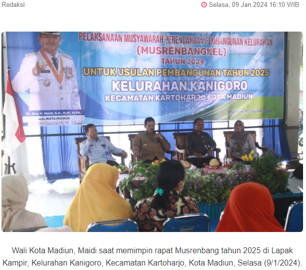 Pemkot Madiun Mulai Gelar Musrenbang Tingkat Kelurahan
