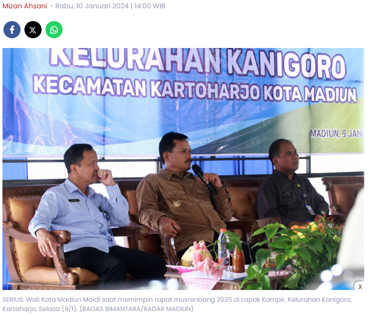 Maidi Pimpin Rapat Musrenbang Kelurahan di Madiun, Tampung Usulan Pembangunan untuk APBD 2025