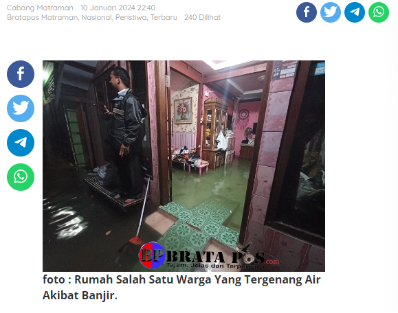 Banjir Deras di Madiun, Warga Harus Siaga, BPBD: Tunggu Satu Jam Banjir Akan Hilang