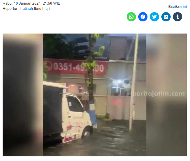 Hujan Deras di Kota Madiun, Beberapa Rumah Warga Tergenang Air