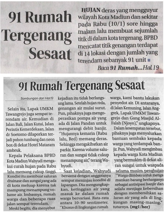 91 Rumah Tergenang Sesaat