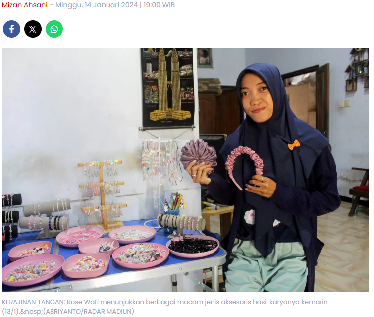 Bikin Aksesoris Handmade, Produk Kreatif Warga Madiun Tembus Pasar Kota Besar