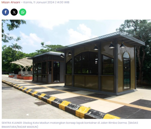 Dua Lapak Kontainer di Sentra Kuliner Rimba Darma Belum Terisi, Tertarik Sewa?
