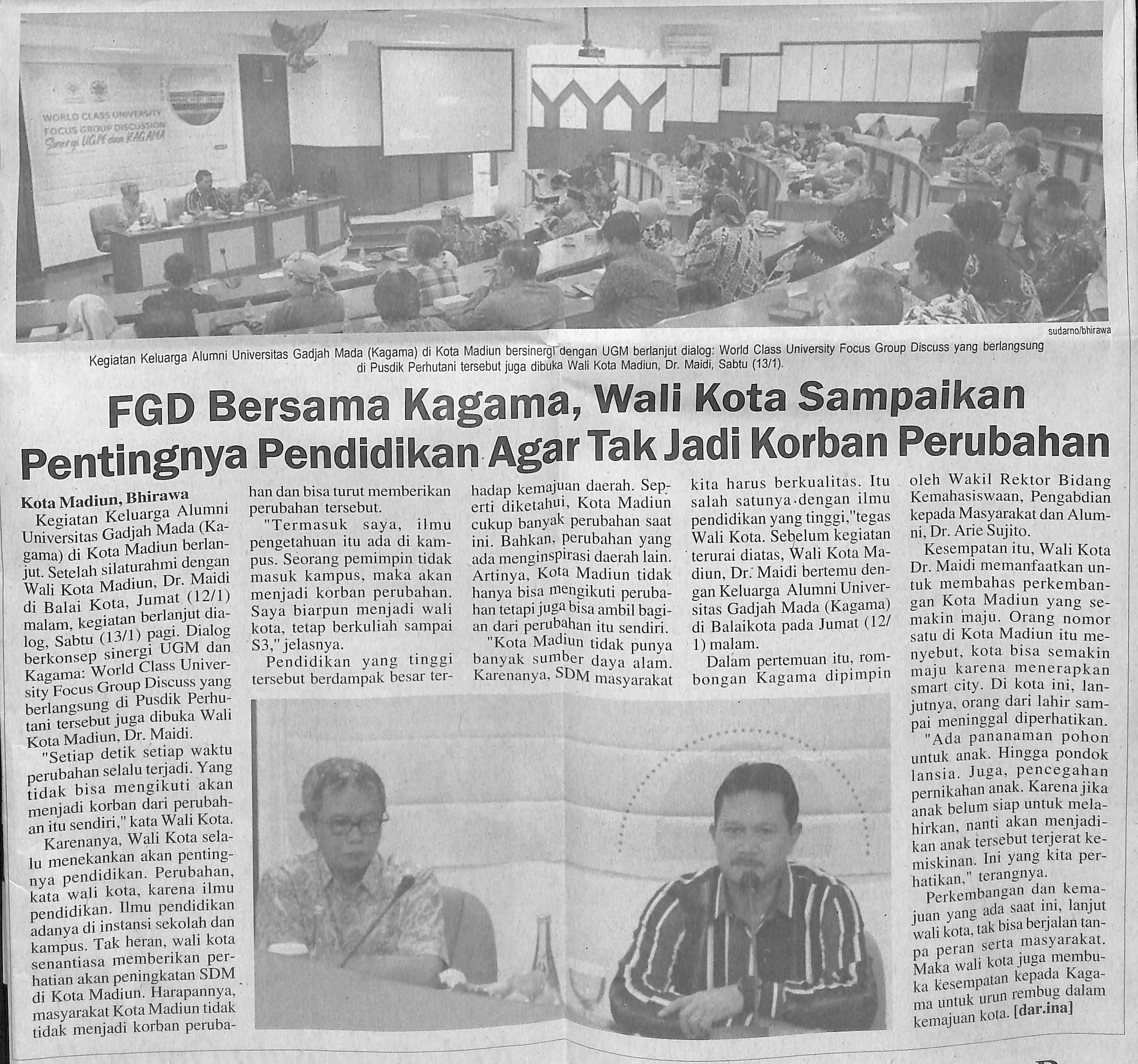 FGD Bersama Kagama, Wali Kota Sampaikan Pentingnya Pendidikan Agar Tak Jadi Korban Perubahan