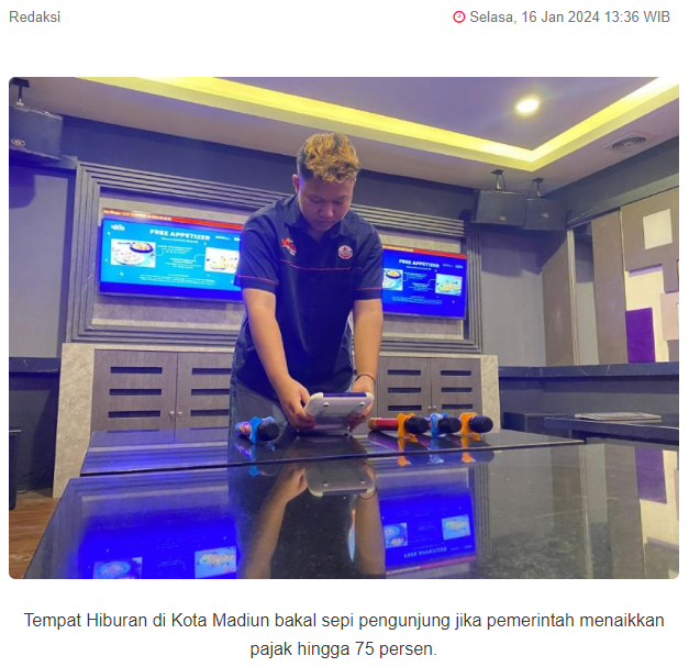 Pajak Hiburan Naik, Pengusaha THM di Madiun Tercekik