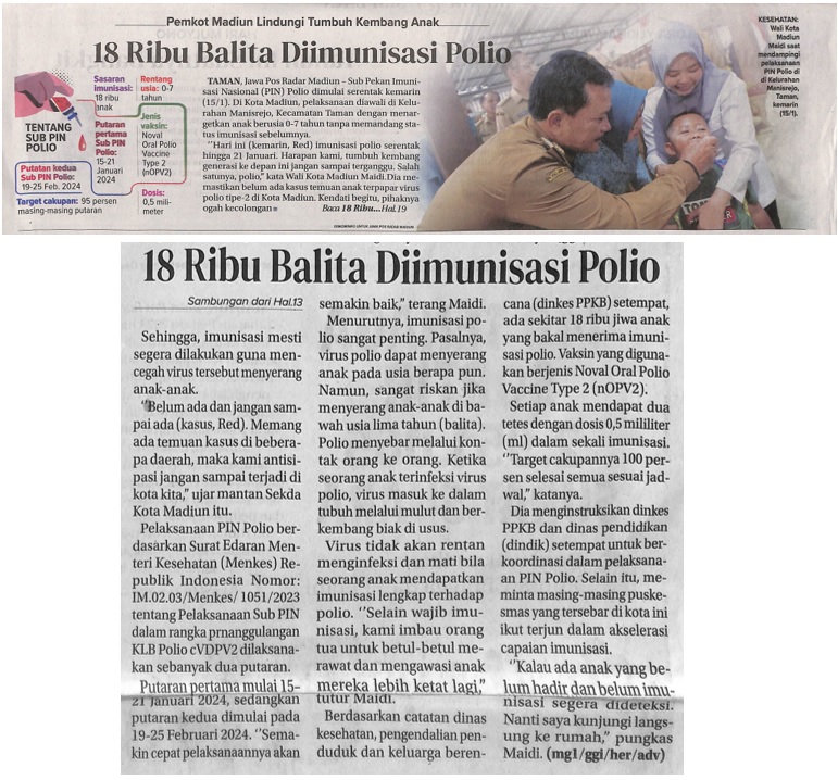 18 Ribu Balita Diimunisasi Polio