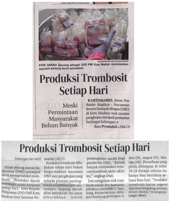 Produksi Trombosit Setiap Hari, Meski Permintaan Masyarakat Belum Banyak